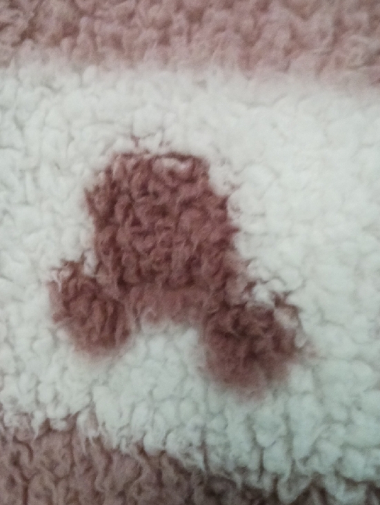 Womens Plush Sherpa Jacket in Mauve and Cream - Picture 6 of 7